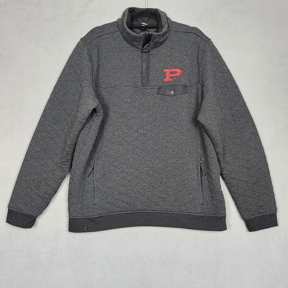 Stormtech Sweatshirt Mens XL Gray Quarter Snap Pullover Red P Logo KXP-1